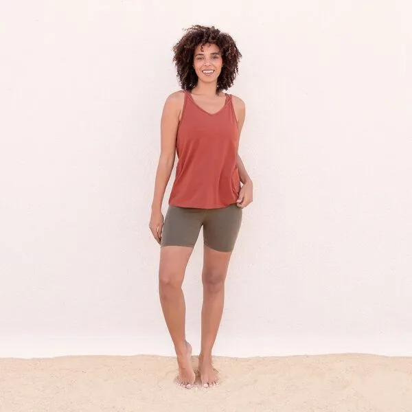 Jaya Jaya BETTY TENCEL - Damen - Basic-Top aus TENCEL Lyocell/Biobaumwoll-Mix mit Spaghettiträger, Cinnamon/orange, – Produktbild 1 von 2