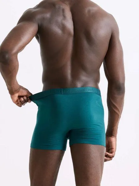erlich textil erlich textil Casual Cotton Pants, enge Boxershorts aus Bio-Baumwolle, made in Europe, Petrolblau, – Produktbild 4 von 6