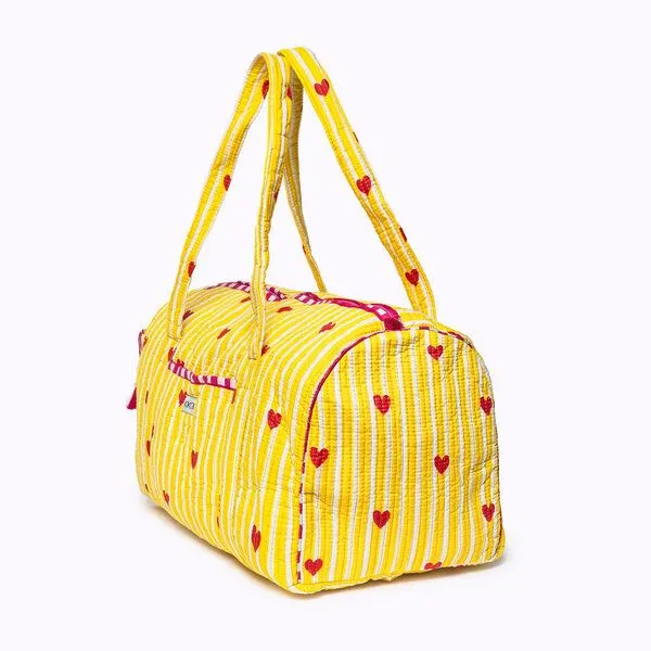 KIKOONI KIKOONI handgefertigte große Baumwolltasche "K. Shopper", "love edition" sunny, – Produktbild 3 von 4