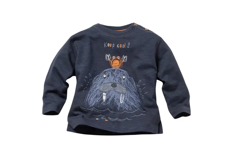 People Wear Organic People Wear Organic Langarmshirt im Doppelpack, aus Bio Baumwolle, Blau, – Produktbild 2 von 5