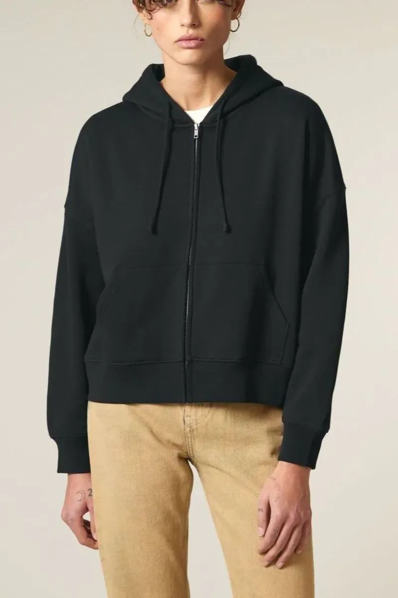 UNIPOLAR UNIPOLAR Damen vegan Reißverschluss Hoodie Idai, Schwarz, – Produktbild 2 von 2