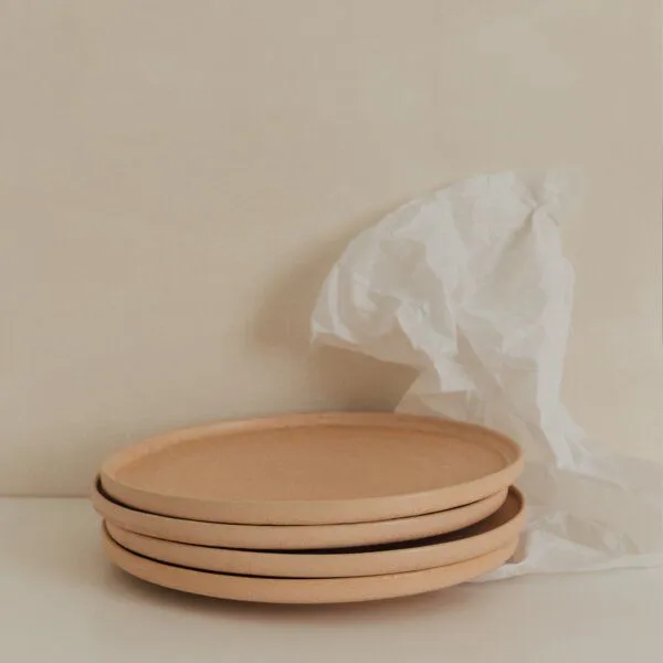 NAKOA NAKOA Dessertteller Keramik 4er Set 22,5 x 2,5cm, Sunny peach (orange), – Produktbild 2 von 4