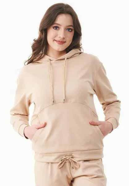 ORGANICATION ORGANICATION Leichte Hoodie aus Bio-Baumwolle, Soft beige, – Produktbild 1 von 4