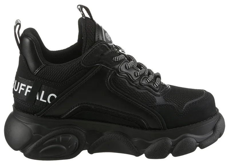 Buffalo Buffalo CHAI Plateausneaker, Ugly-Sneaker, Halbschuh, Schnürschuh in veganer Verarbeitung, Schwarz, – Produktbild 5 von 5
