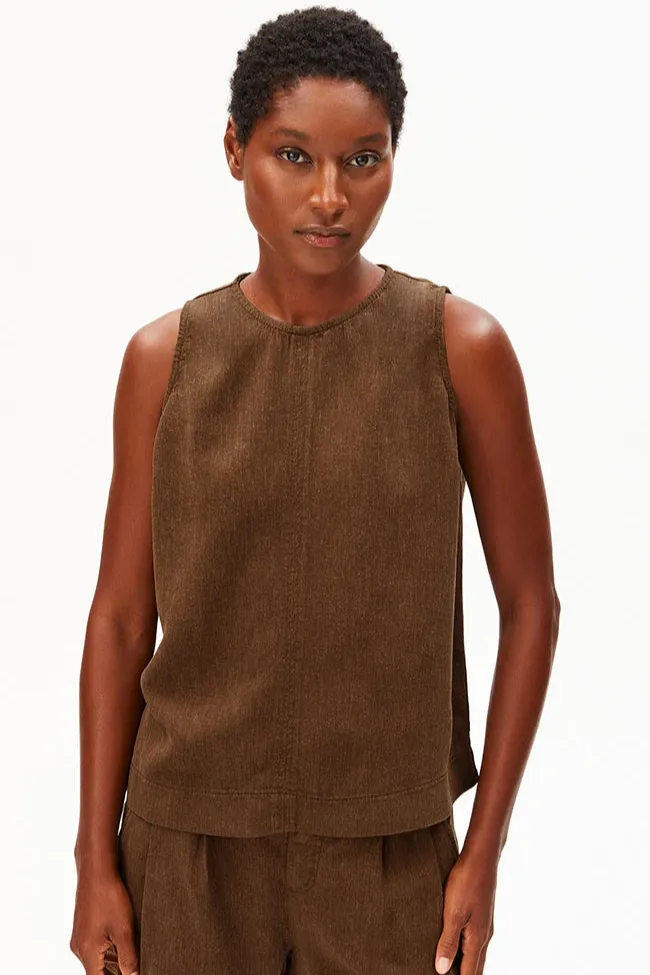 ARMEDANGELS ARMEDANGELS Damen vegan Top Blend Palm Brown, Dunkelbraun, – Produktbild 2 von 2
