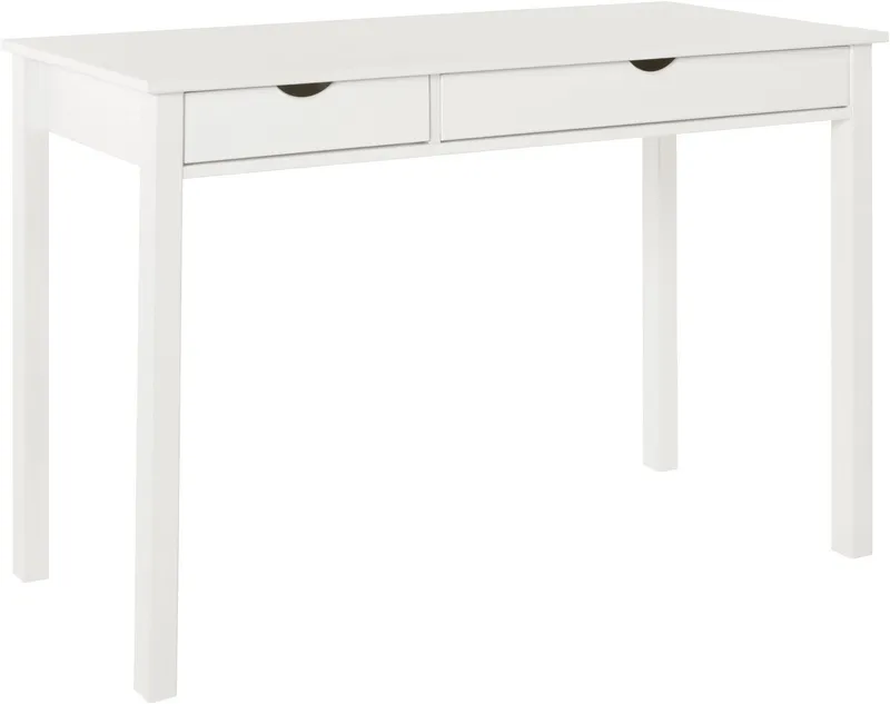Home affaire Schreibtisch Gava, massives Kiefernholz, für das home office, Breite 100/120/140 cm, Weiß, – Produktbild 6 von 8