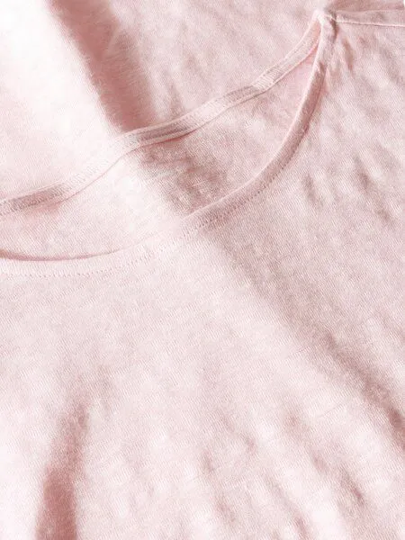 KnowledgeCotton Apparel KnowledgeCotton Apparel T-Shirt Loose Fold Up Linen, Pale lilac, – Produktbild 3 von 3
