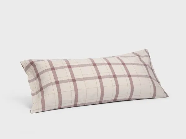 Yumeko Yumeko Kissenbezug aus Velvet Flanell, Mauve check, – Produktbild 2 von 3