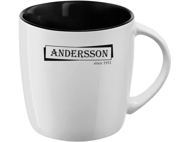 Keramiktasse "ENNIA" weiß/schwarz – Produktbild 1 von 1