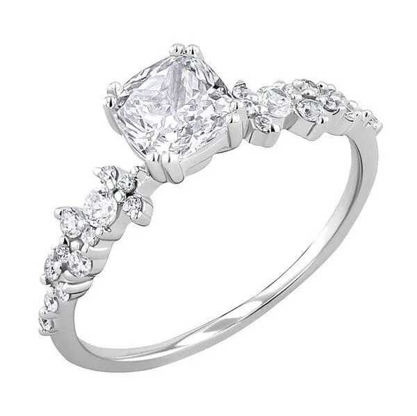 Eppi Eppi Verlobungsring mit Moissanit und Lab Grown Diamanten Alys, Weiss, – Produktbild 2 von 3
