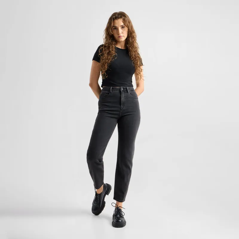 DAWN Damen Jeans STARDUST High Waist O-Shape DAWN Bio-Baumwolle, Black/black, – Produktbild 1 von 6