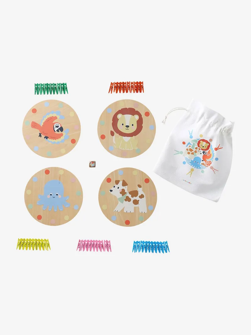 Vertbaudet Farben-Lernspiel mit Klammern Holz FSC®, Braun, – Produktbild 4 von 4