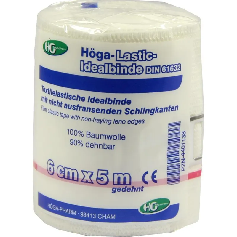 Höga-Pharm HÖGA LASTIC Idealbinde 6 cmx5 m m.Cellophan 1 St Binden – Produktbild 1 von 1