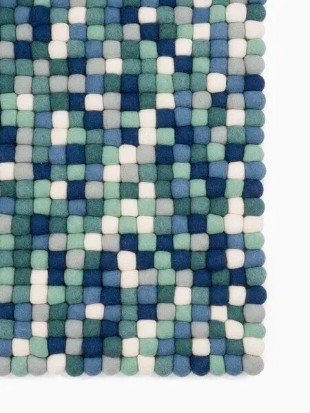 myfelt myfelt Filzkugelteppich rechteckig, 100% Schurwolle, Multifarben (mare), – Produktbild 1 von 4
