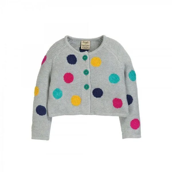 Frugi Frugi Strickjacke Emilia Polka-Dots in grau-bunt – Produktbild 1 von 3