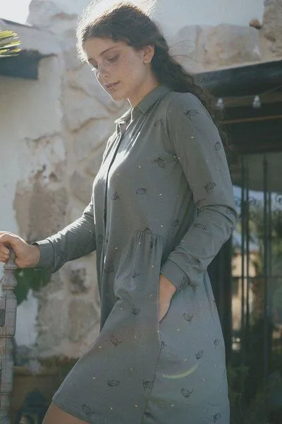 TIRALAHILACHA TIRALAHILACHA Scarlette shirt dress, Grün, – Produktbild 4 von 4