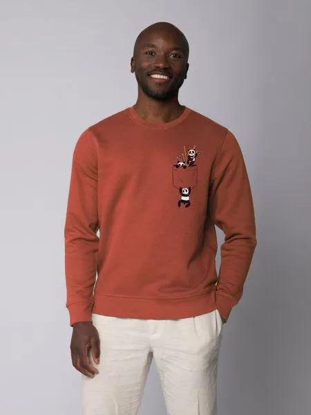 watapparel watapparel Sweatshirt Unisex Pocket Pandas, Heritage brown, – Produktbild 2 von 3