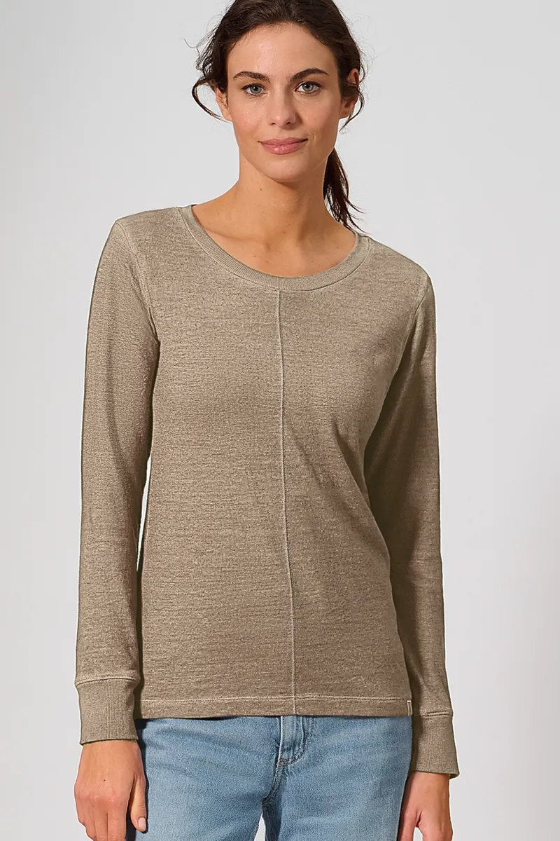 HempAge Hempage Damen vegan Langarmshirt Shiitake Braun, Braun, – Produktbild 2 von 2