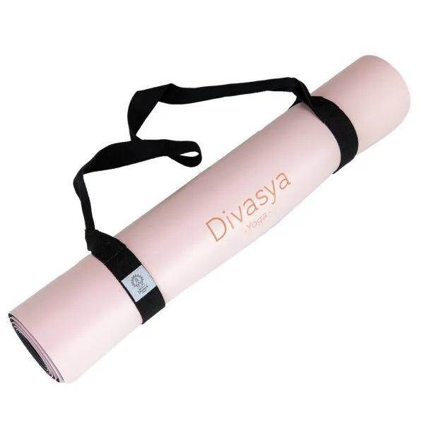 Divasya Divasya Yogamatte Naturkautschuk | rutschfester japanischer Grip | 6 Farben | Gurt & Hülle, Pink pastell, – Produktbild 2 von 4