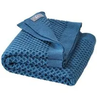 Disana Disana Waben-Strickdecke Bio Merino-Wolle Baby Decke, Taubenblau, – Produktbild 1 von 1