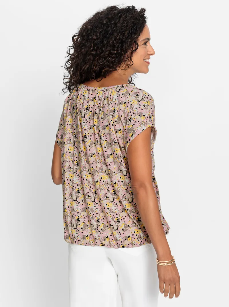 Witt Rundhalsshirt hortensie-gelb-bedruckt, Hortensie-gelb-bedruckt, – Produktbild 2 von 2