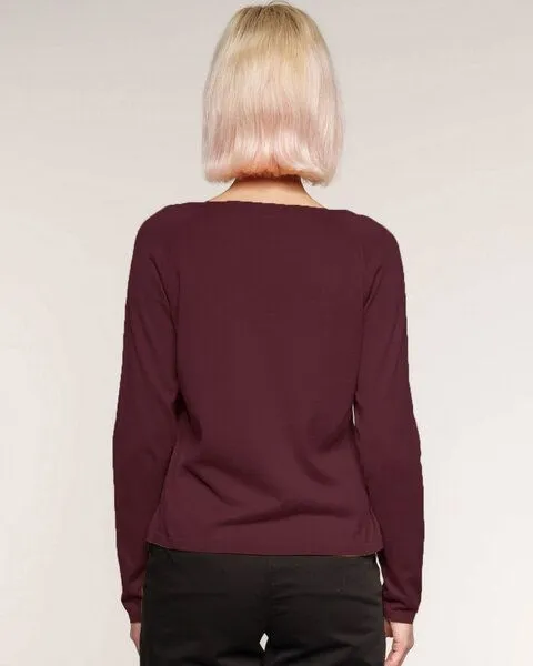 Alma & Lovis Alma & Lovis Leichter Feinstrick-Cardigan aus reiner Bio-Baumwolle | Cotton Cardigan, Feige (lila), – Produktbild 3 von 3