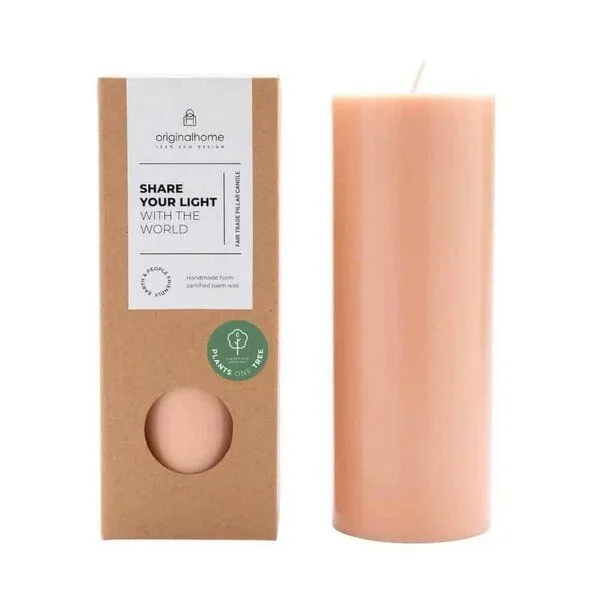 Originalhome Originalhome Geruchsneutrale Stumpenkerze – vegan & fair., Rosa(peach), – Produktbild 1 von 4