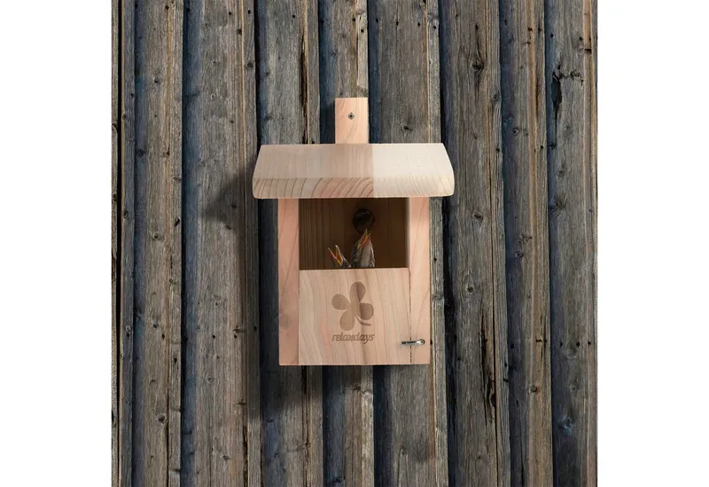 RELAXDAYS RELAXDAYS Nistkasten Holz Nistkasten für Halbhöhlenbrüter, Braun, – Produktbild 2 von 5