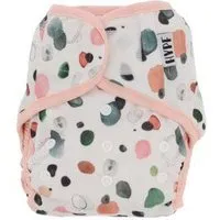 Hypf Hypf Stoffwindel Überhose (Klett) One Size 4-16kg, Colour shapes (rosa), – Produktbild 1 von 1