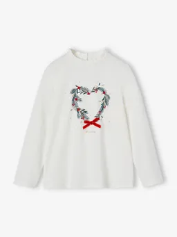 Vertbaudet Mädchen Shirt mit Weihnachtskranz – Produktbild 1 von 1