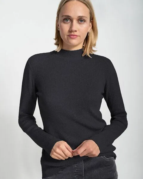 Alma & Lovis Alma & Lovis Rollkragen-Pullover aus Bio-Baumwolle | Rolli, Raven (schwarz), – Produktbild 1 von 1