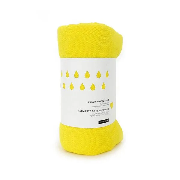 EKOBO EKOBO Strandtuch für 2 aus Biobaumwolle, Lemon, – Produktbild 1 von 2