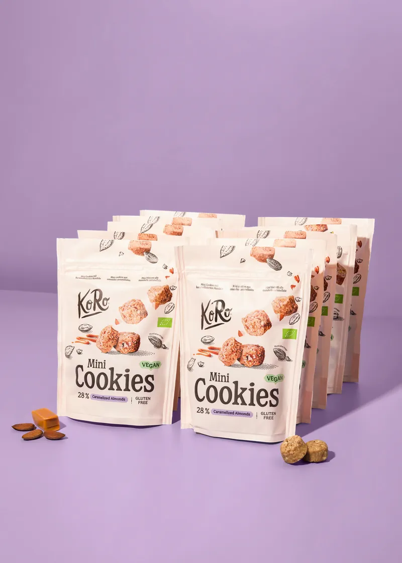 KoRo Bio Mini Cookies Caramelized Almond | 10 x 150 g – Produktbild 1 von 5