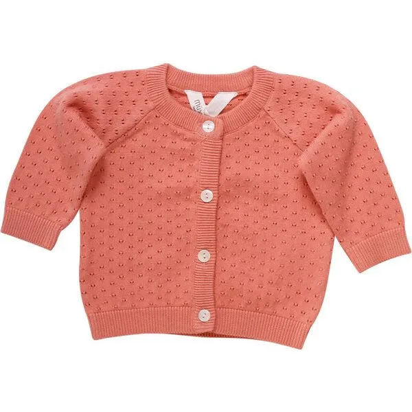 Müsli by Green Cotton Müsli by Green Cotton Baby Strick Cardigan Dot peach GOTS zertifiziert – Produktbild 1 von 2