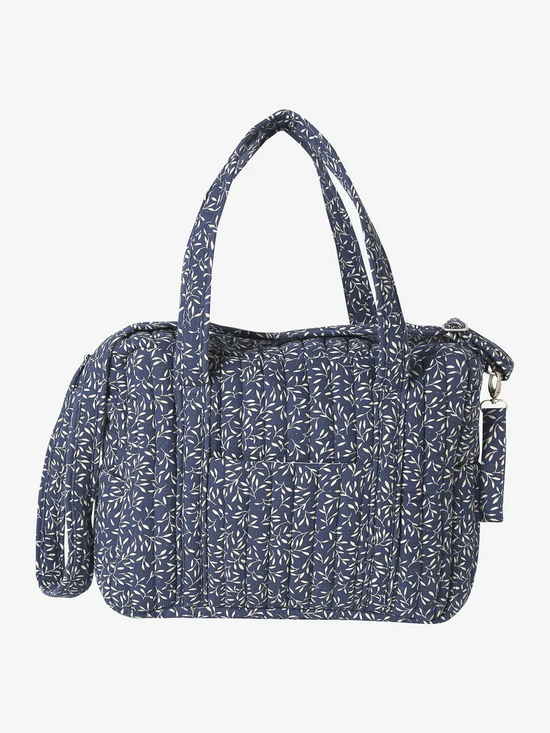 Vertbaudet Wickeltasche aus Baumwoll-Musselin JOIOSA, Nachtblau geblümt, – Produktbild 1 von 4