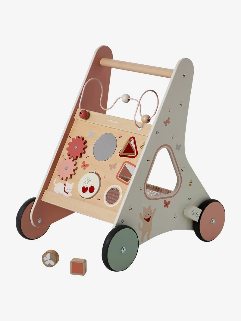 Vertbaudet Vertbaudet Activity-Lauflernwagen mit Bremsen, Rot cherry, – Produktbild 4 von 4