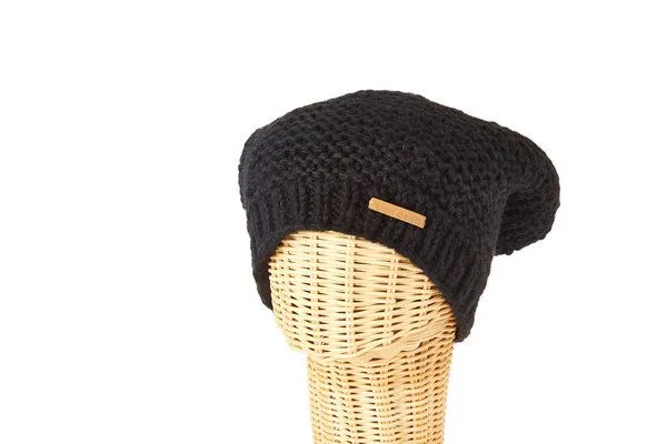 short'n'pietz short'n'pietz Schurwollmütze links gestrickt, Schwarz, – Produktbild 1 von 2