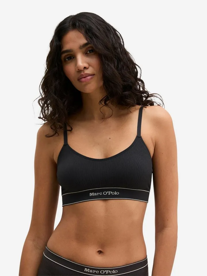 Marc O'Polo Marc O'Polo Bralette New Seamless Soft‑BH, Spitzen‑Bralette, BH ohne Bügel, Schwarz, – Produktbild 1 von 4