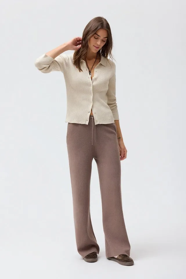People Wear Organic People Wear Organic Strickjacke grau mélange GOTS zertifiziert, Braun, – Produktbild 5 von 5