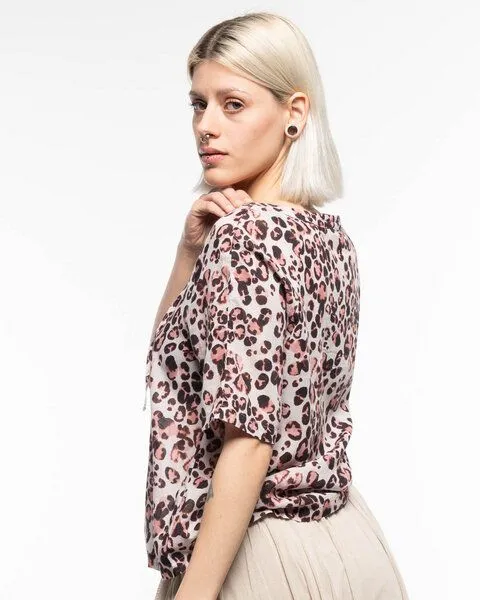 Alma & Lovis Alma & Lovis Print-Bluse aus Bio-Baumwoll-Batist | Batist Gep Raglanbluse, Rose quarz (rose-rosa), – Produktbild 3 von 4