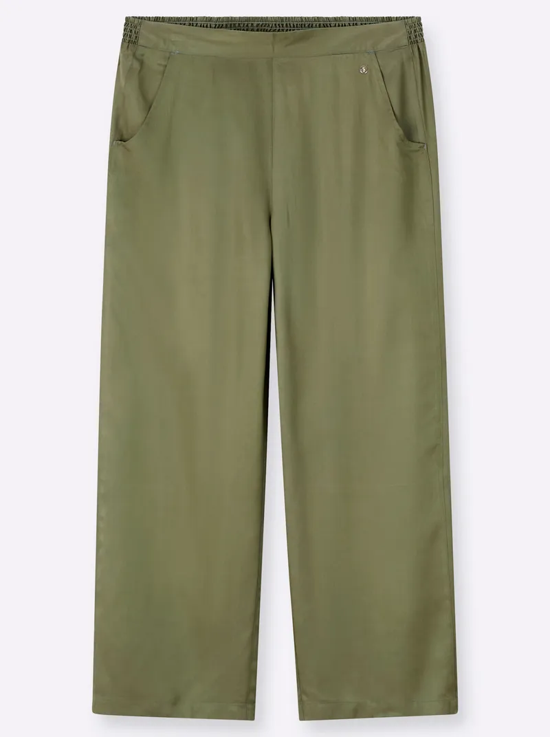 sheego Schlupfhose oliv, Oliv, – Produktbild 2 von 2