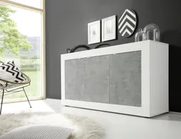 Home affaire Sideboard Basic Breite 160 cm, Kommode 3 Türen, Anrichte, Metallgriff, moderne Rahmenoptik, viel Stauraum, Farbauswahl – Produktbild 1 von 1