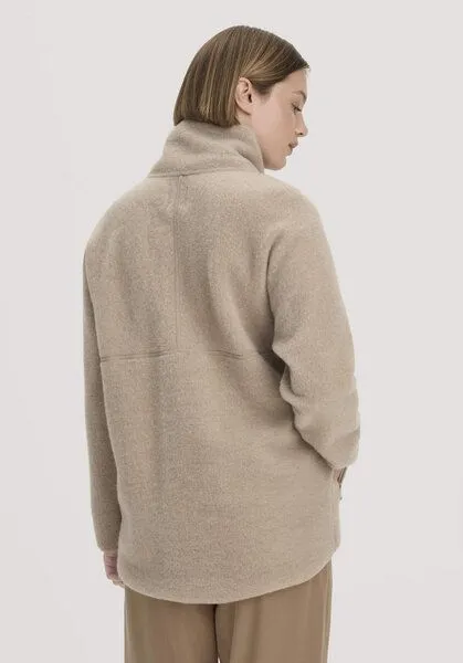 hessnatur hessnatur Wollfleece Jacke Oversized aus reiner Bio-Merinowolle, Sand, – Produktbild 3 von 5