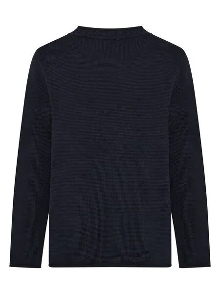 KnowledgeCotton Apparel KnowledgeCotton Apparel Leichter Pullover mit Rundhalsausschnitt aus Bio-Baumwolle, Blau-night-sky, – Produktbild 1 von 3