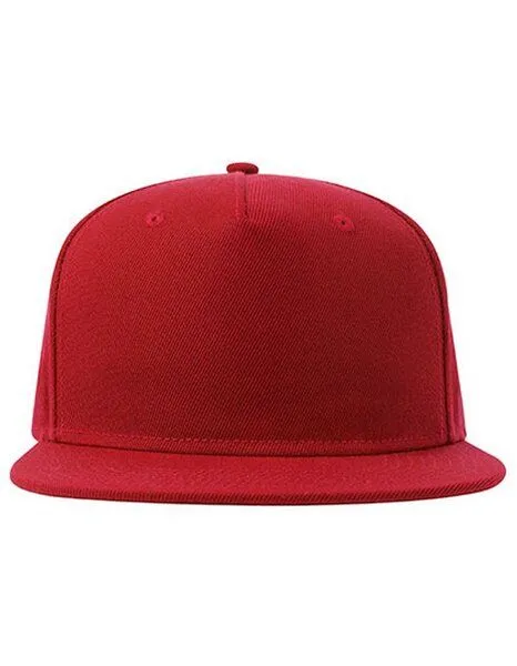 Atlantis Headwear Atlantis Headwear recycelte Flat-Cap mit Kunststoffverschluss, Rot, – Produktbild 1 von 2
