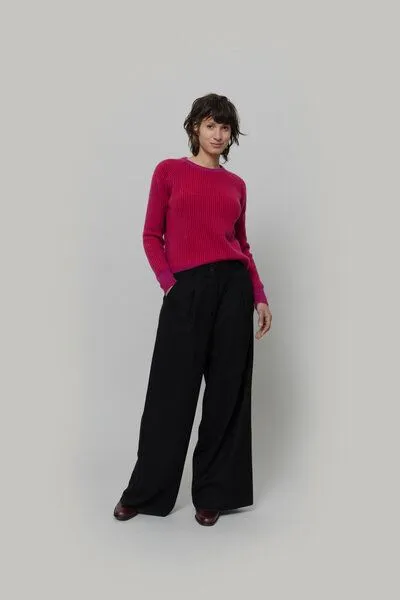 Rifò - Circular Fashion Made in Italy Rifò - Circular Fashion Made in Italy Recycelte Kaschmirwolle Pullover - Emilia, Pink-rot, – Produktbild 3 von 4