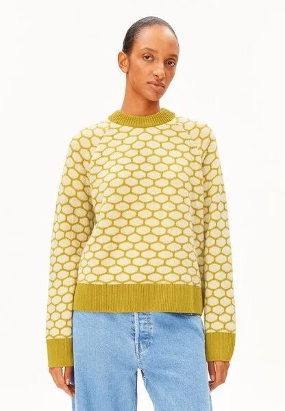 ARMEDANGELS Armedangels Multi Dots Damen Strickpullover aus Bio-Woll Mix, Mosslace-oatmilk, – Produktbild 2 von 5