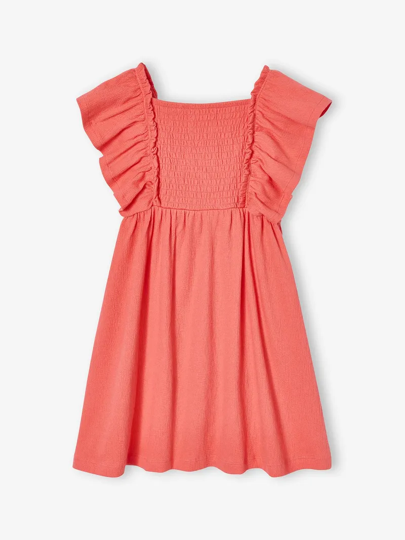 Vertbaudet Kleid Mädchen mit Flügelärmeln, Koralle, – Produktbild 2 von 3