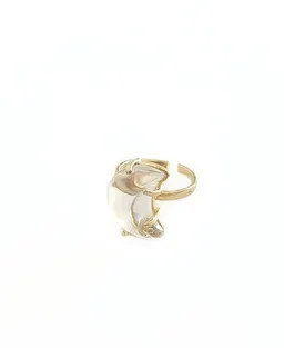 Crystal and Sage Crystal and Sage Bergkristall Mond Ring gold filled – Produktbild 1 von 1