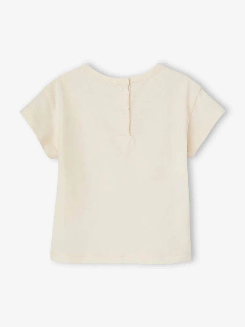 Vertbaudet Baby T-Shirt mit Häkelblumen Mädchen, Wollweiß, – Produktbild 4 von 4